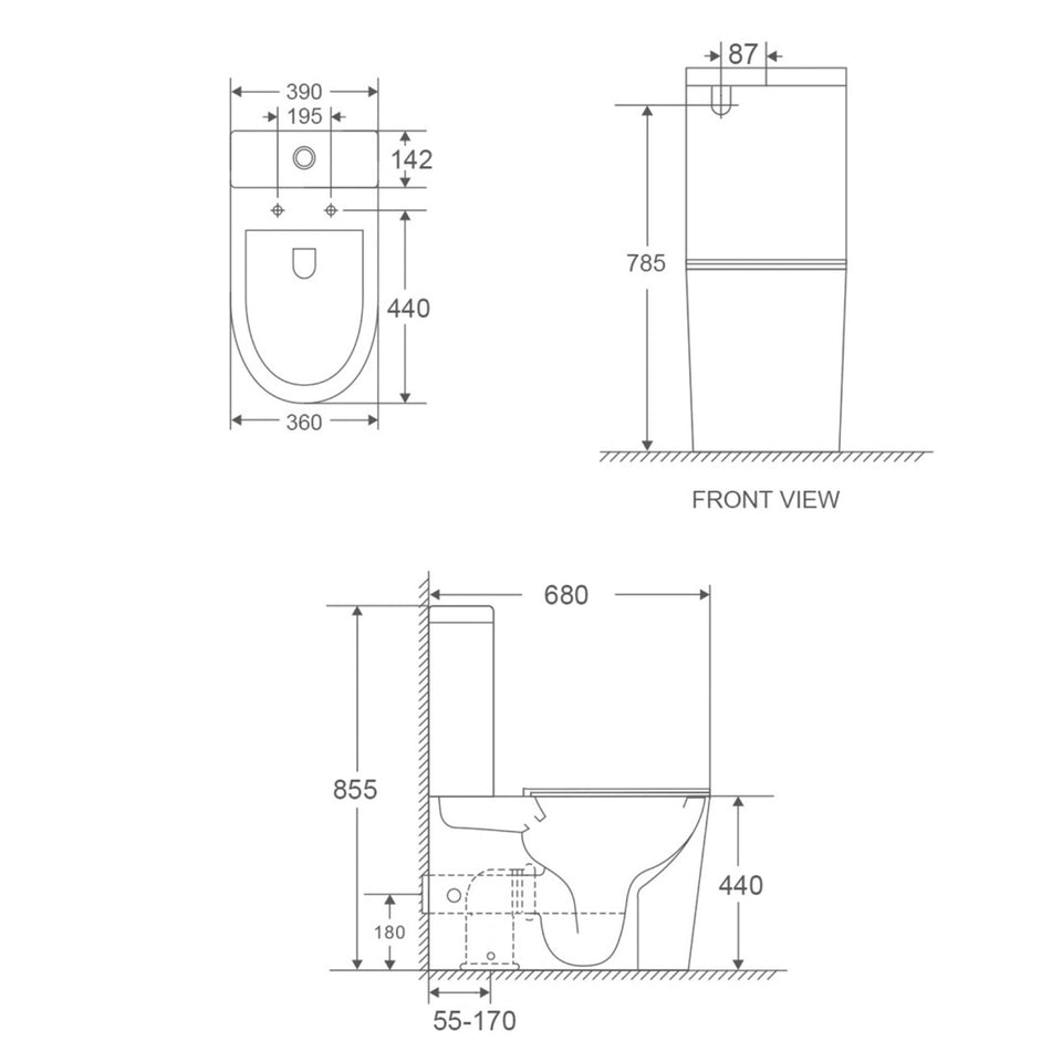 Turner Hastings Fino WhisperFlush Gloss White Back to Wall Toilet Suite with Thick Seat - Geberit Internals