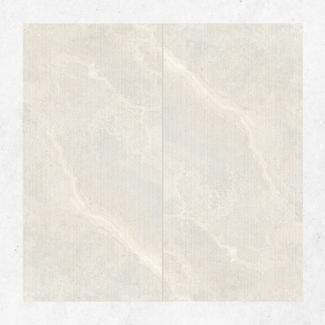 Tuscan White Travertine Look Tile 600mm x 1200mm Feature