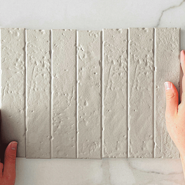 Vanilla Blaire Brick Tile Textured Gloss 45 x 230 x 8mm Porcelain  | The Blue Space