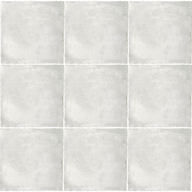 White Malee Satin Hand Made Spanish Ceramic Tile 130 x 130 x 8mm