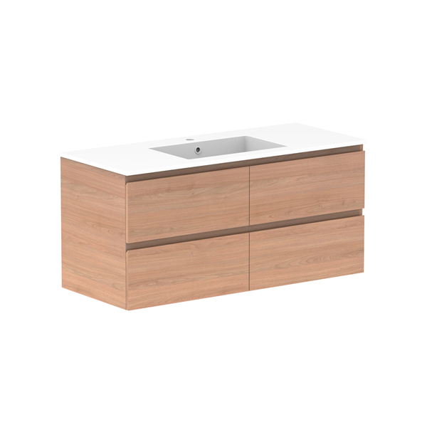 ADP Glacier Pro All Drawer Twin Vanity with Cast Marble Top