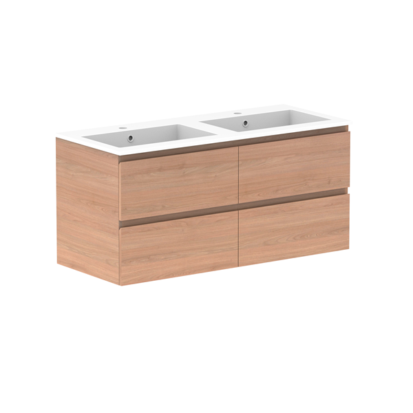 ADP Glacier Pro All Drawer Twin Vanity with Cast Marble Top