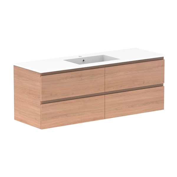 ADP Glacier Pro All Drawer Twin Vanity with Cast Marble Top