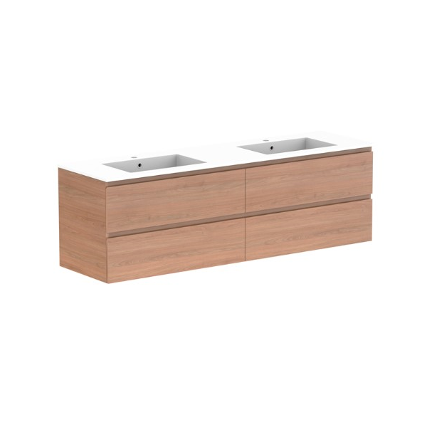 ADP Glacier Pro All Drawer Twin Vanity with Cast Marble Top