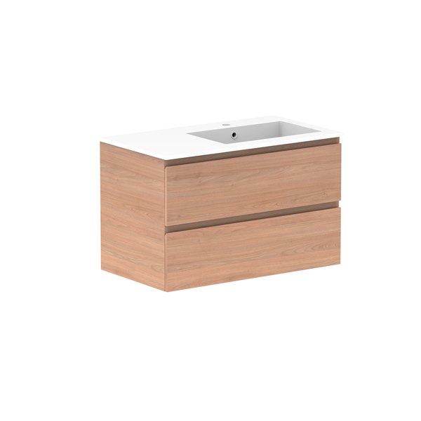 ADP Glacier Pro All Drawer Twin Vanity with Cast Marble Top