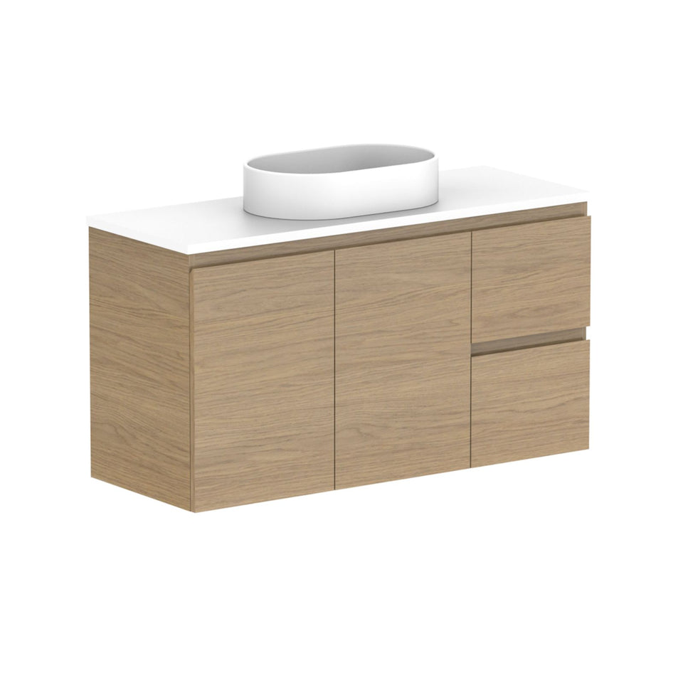 ADP Glacier Lite Ensuite Door and Drawer Twin Vanity with Cherry Pie Top