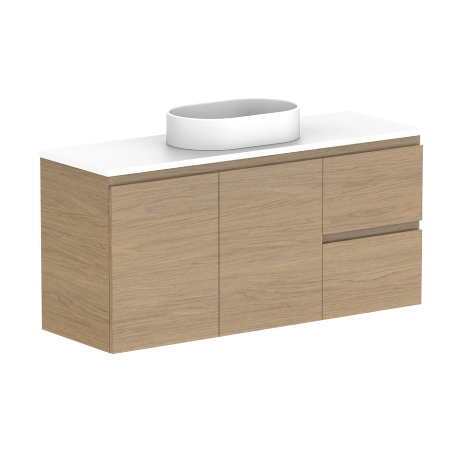ADP Glacier Lite Ensuite Door and Drawer Twin Vanity with Cherry Pie Top