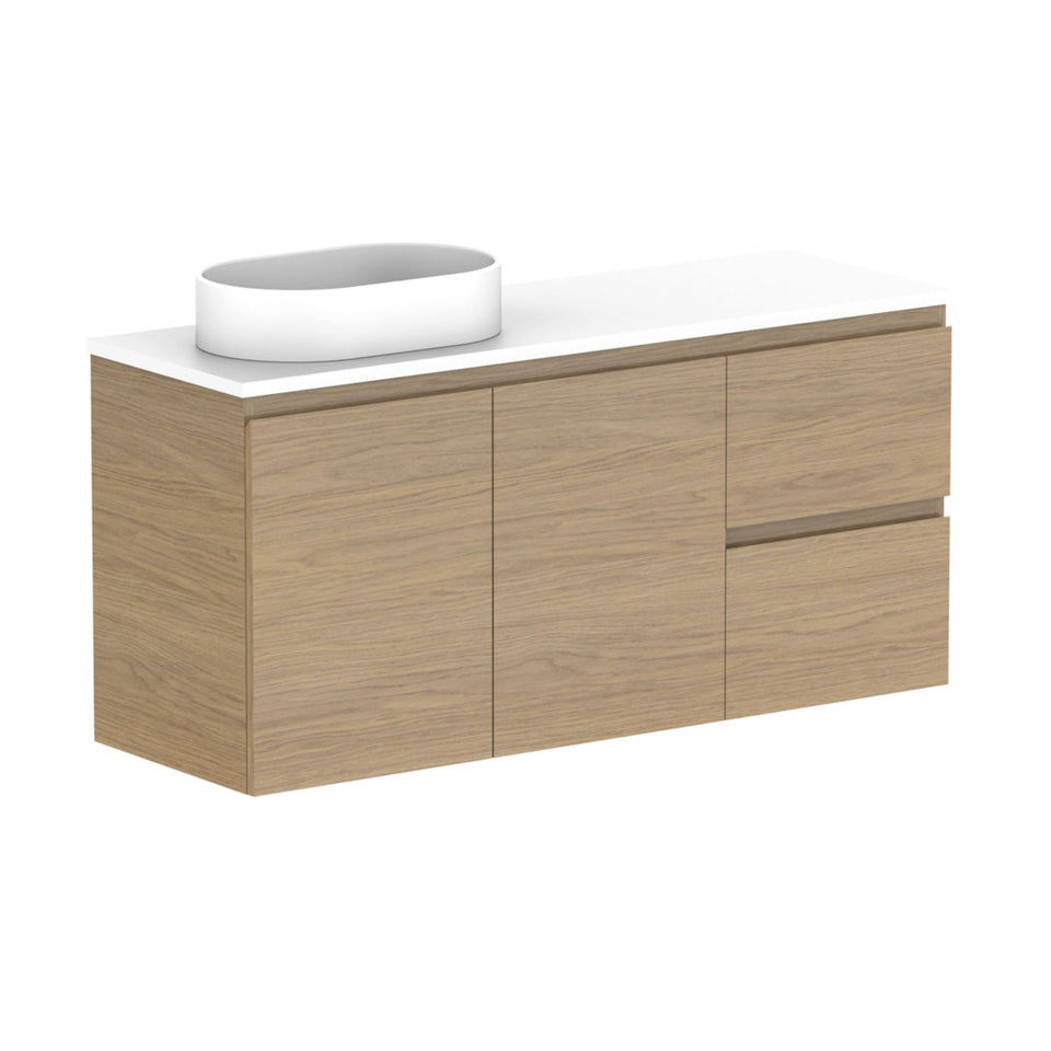 ADP Glacier Lite Ensuite Door and Drawer Twin Vanity with Cherry Pie Top