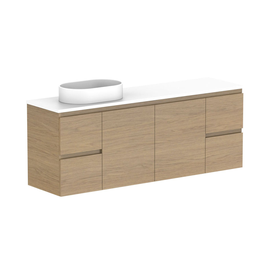 ADP Glacier Lite Ensuite Door and Drawer Twin Vanity with Cherry Pie Top