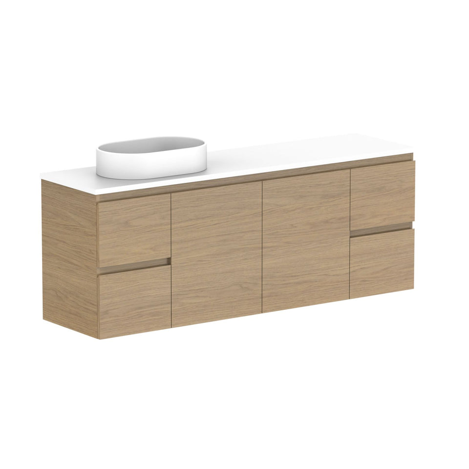 ADP Glacier Lite Ensuite Door and Drawer Twin Vanity with Cherry Pie Top