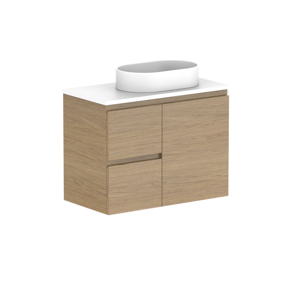 ADP Glacier Lite Ensuite Door and Drawer Twin Vanity with Cherry Pie Top