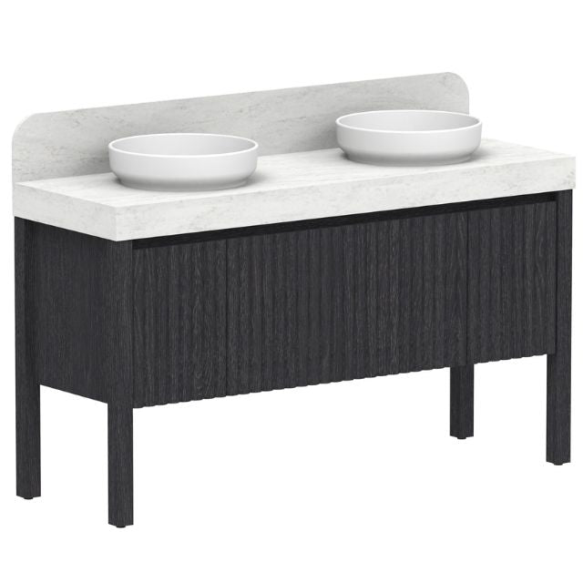 ADP Harper Floor Standing Vanity with Legs and Durasein Benchtop 1500mm Double Bowl HARFAS1500FMDDU | The Blue Space