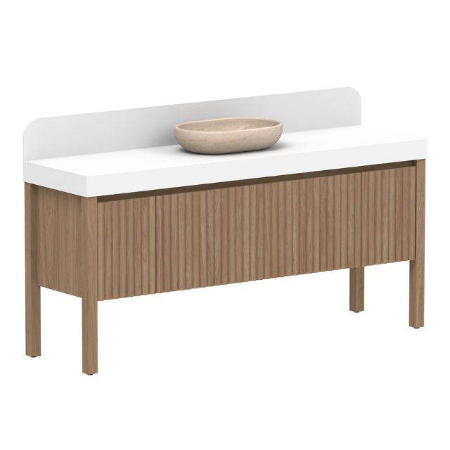ADP Harper Floor Standing Vanity with Legs and Durasein Benchtop 1800mm Centre Bowl HARFAS1800FMCDU | The Blue Space