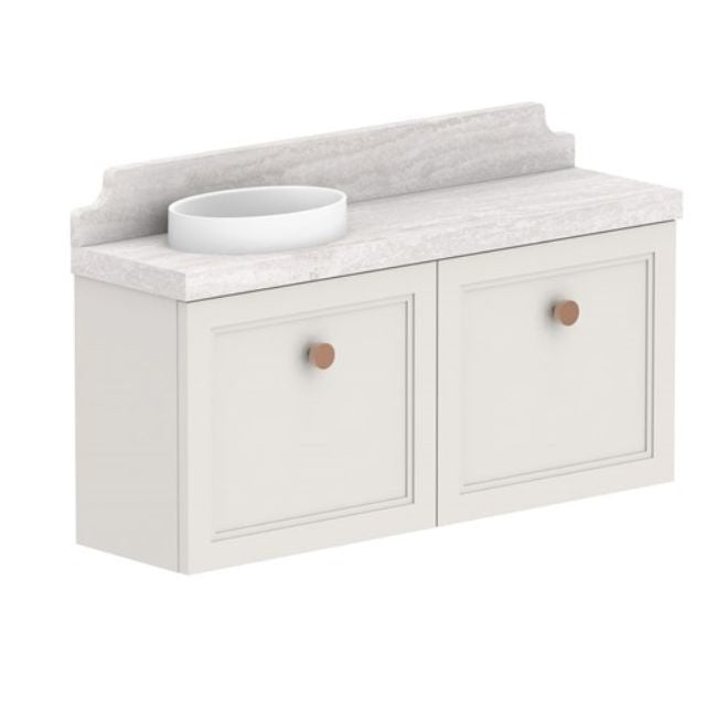 ADP Mabel Mini Wall Hung Vanity with Cherry Pie Benchtop - 900mm Left Bowl MABMDS0900WHLCP | The Blue Space
