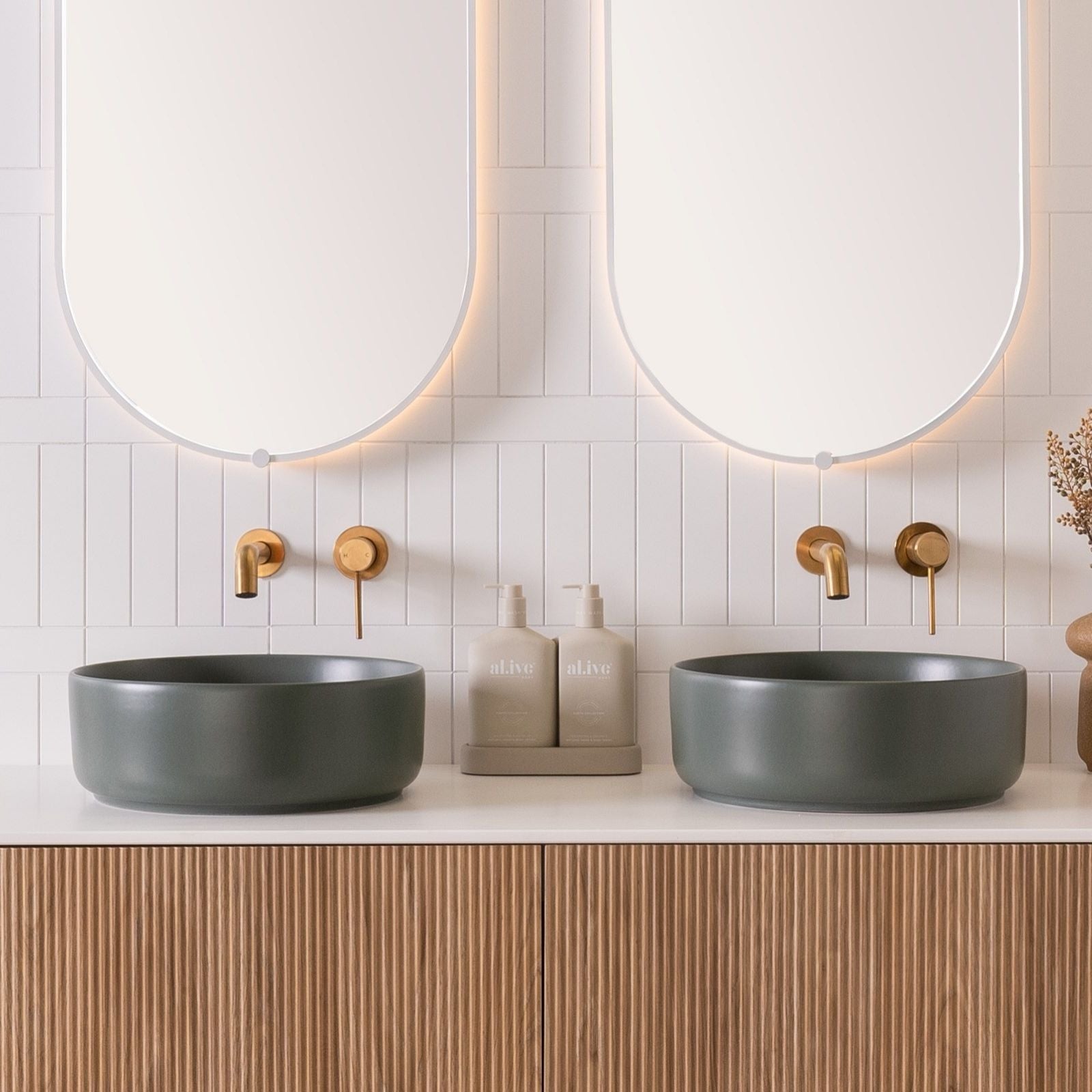 Lifestyle ADP Margot 360mm Above Counter Basin Matte Forest TOPCMAR360MF - The Blue Space