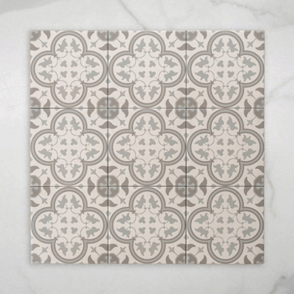Airlie Light Grey Matt Cushioned Edge Porcelain Tile 200x200mm
