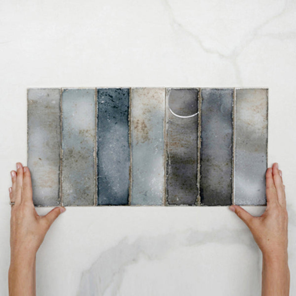 Anthracite Grey Leon Spanish Subway Tile Gloss 69 x 240mm Ceramic