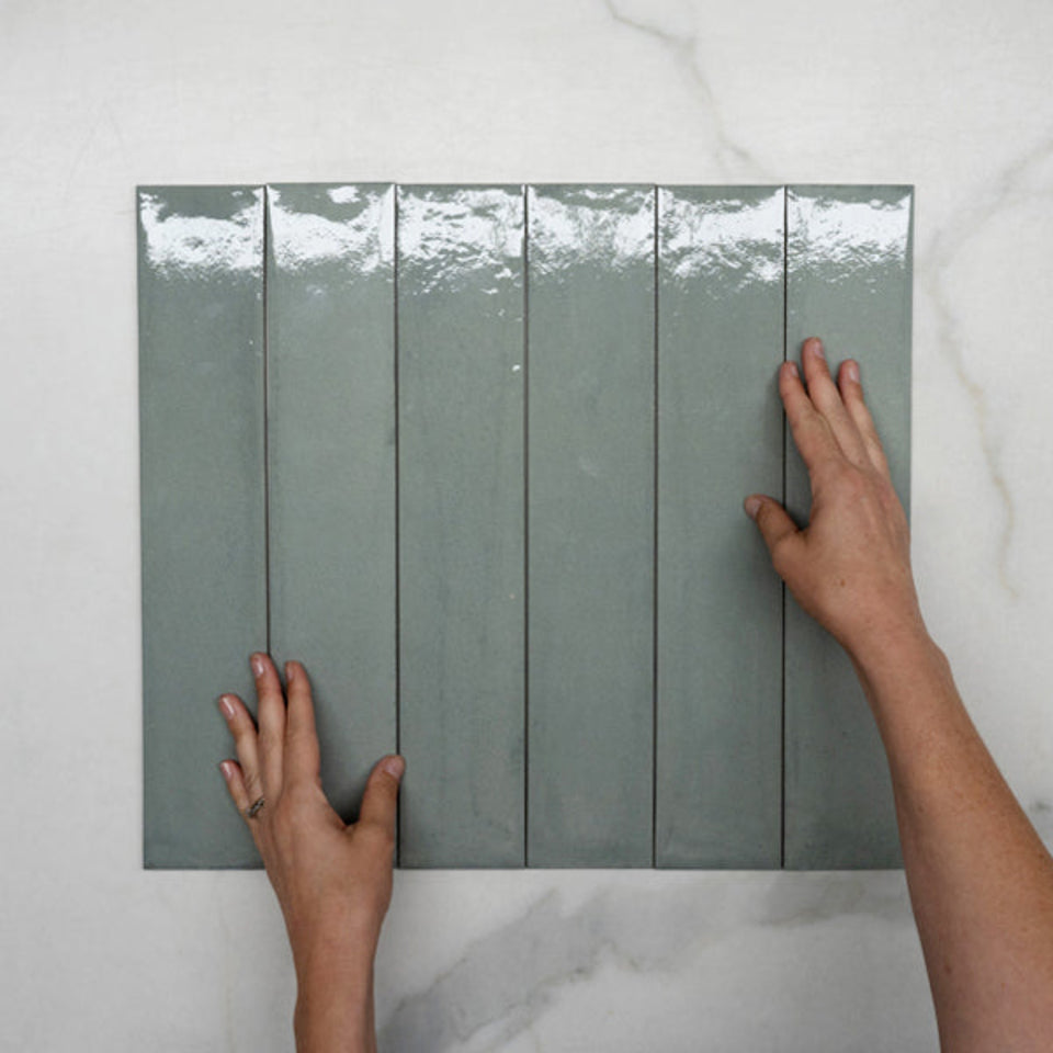 Aqua Theo Subway Tile 75 x 400mm Italian Porcelain