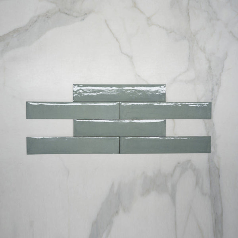 Aqua Theo Subway Tile 75 x 400mm Italian Porcelain