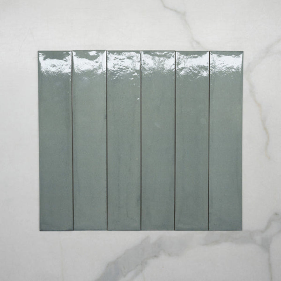 Aqua Theo Subway Tile 75 x 400mm Italian Porcelain