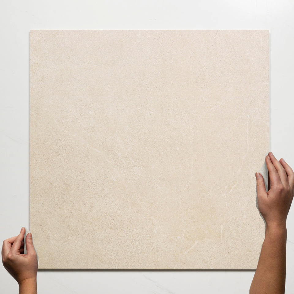 Ardenne Beige Travertine Look Porcelain Tile P4 600×600mm