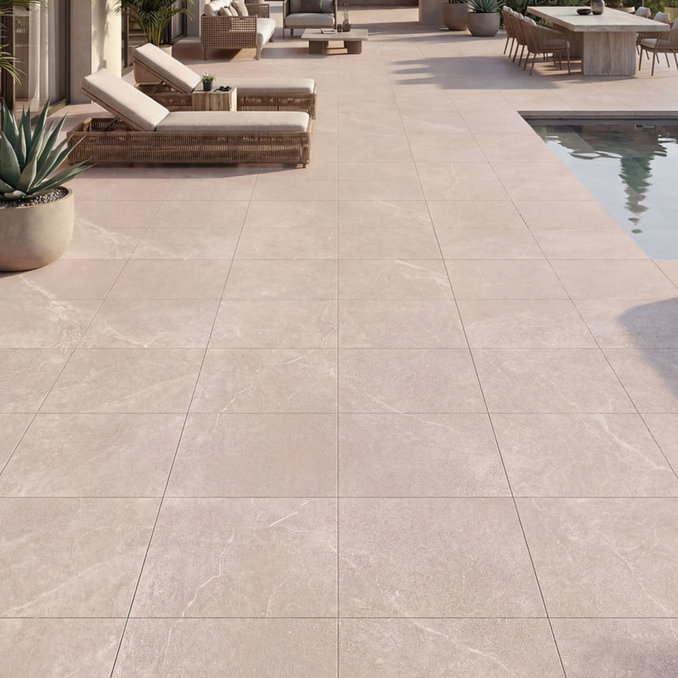 Ardenne Grey Travertine Look Porcelain Tile P4 600×600mm