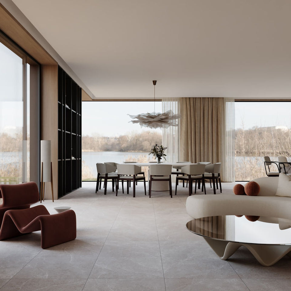 Ardenne Ivory Travertine Look Porcelain Tile P4 600×600mm