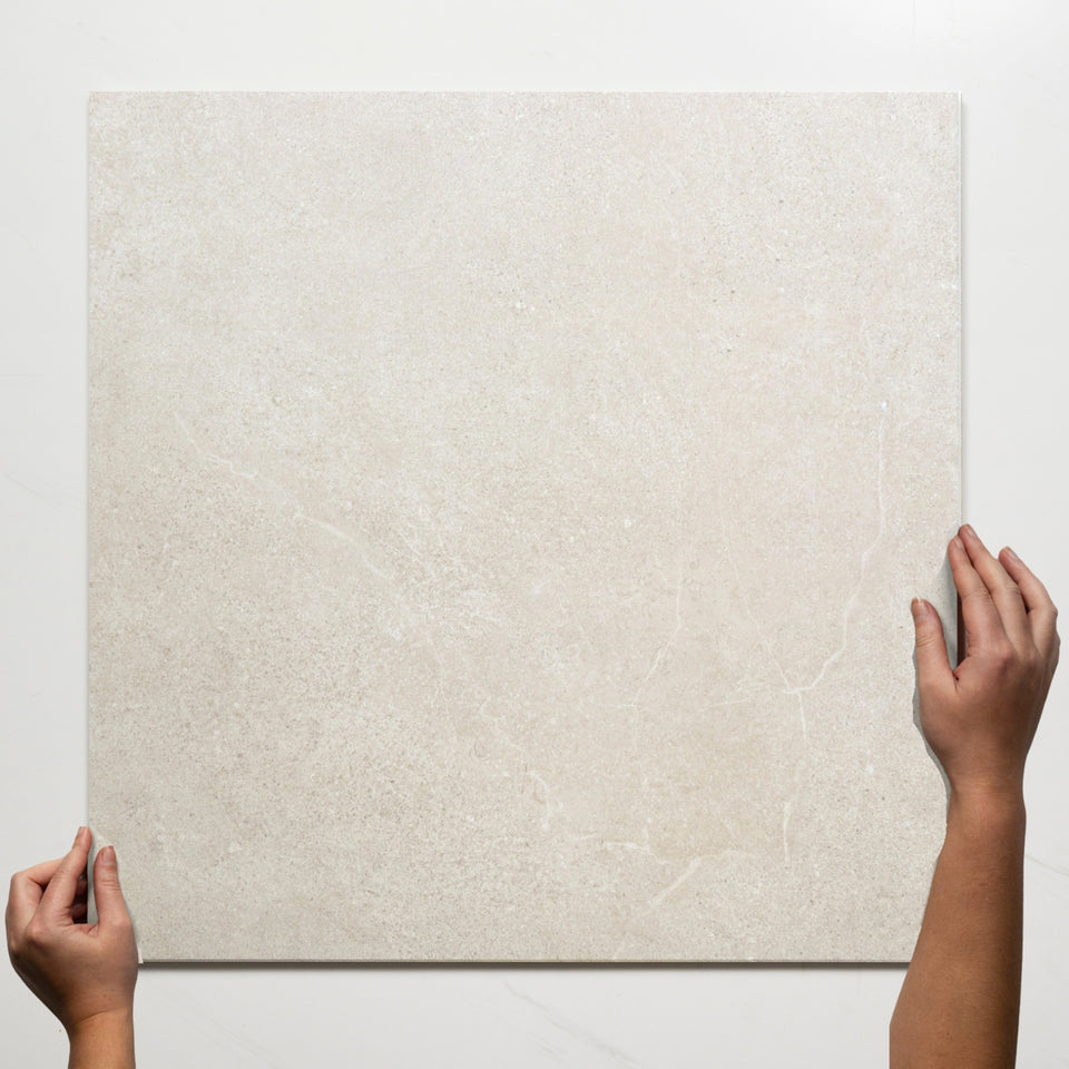 Ardenne Ivory Travertine Look Porcelain Tile P4 600×600mm