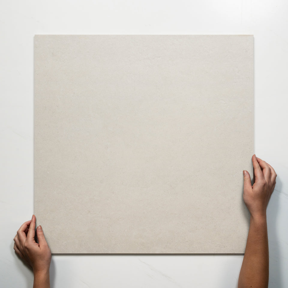 Avedon White Limestone Look Porcelain Tile P3 600×600mm