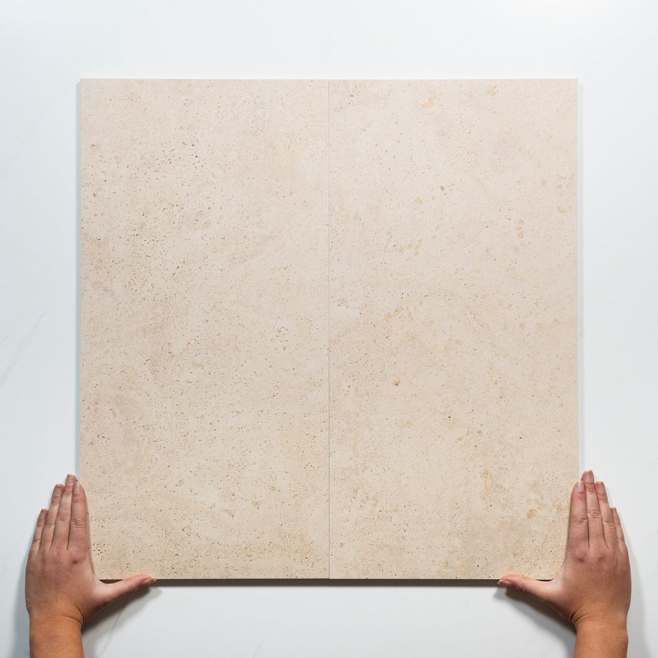 Avorio Cream Travertine Look Matte Porcelain Tile 300 x 600mm
