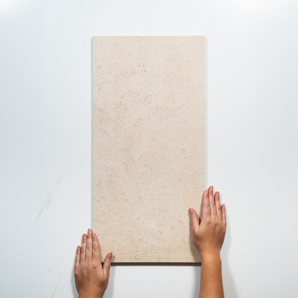 Avorio Cream Travertine Look Matte Porcelain Tile 300 x 600mm