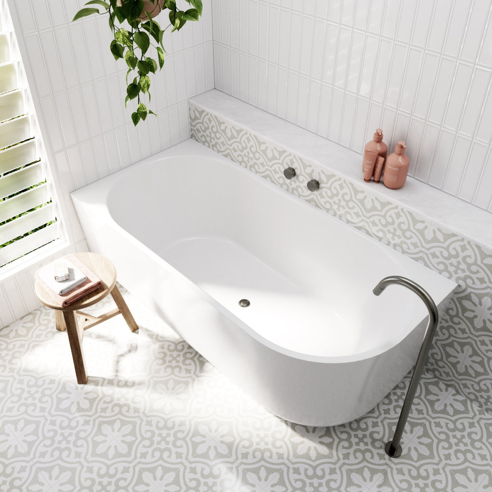 Bao Elegant 1500mm Back to Corner Bath - Matte White