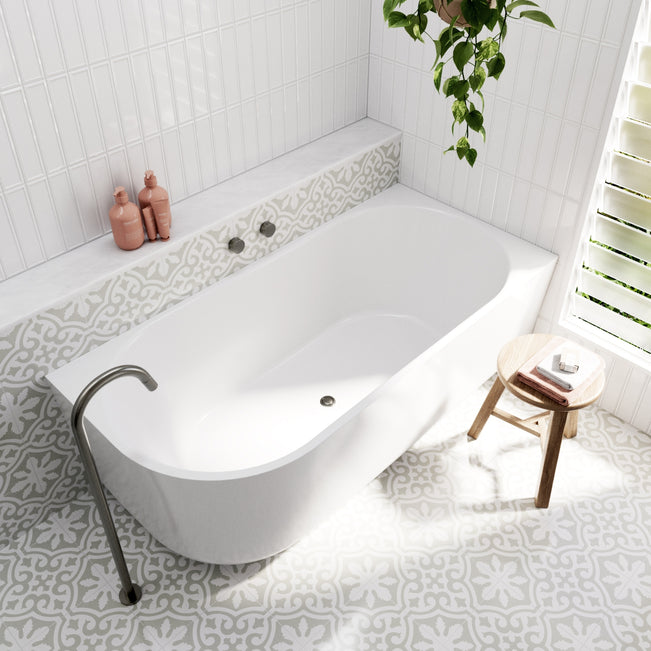 Lifestyle 1 Bao Elegant 1700mm Back to Corner Bath - Matte White - Left Hand Corner BAO200217LM - The Blue Space