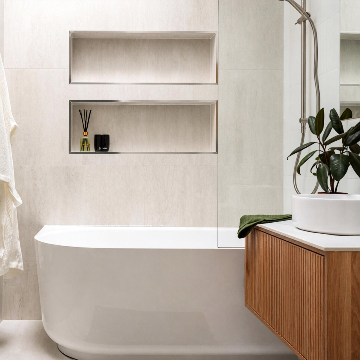 Bao Elegant 1700mm Back to Corner Bath BAO200217R - The Blue Space