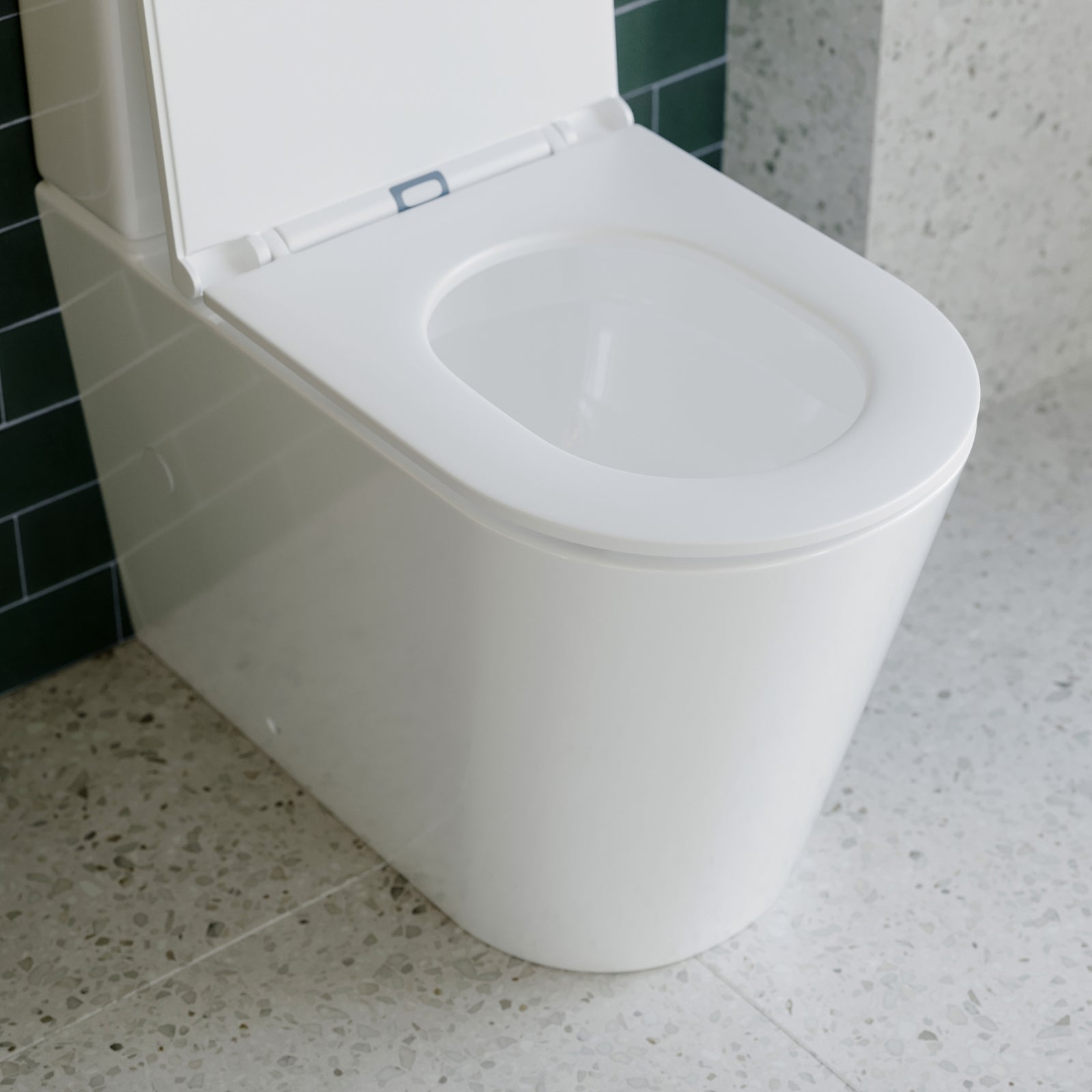 Lifestyle 2 Bao Elegant Raised Height Rimless Back to Wall Toilet Suite BAOBTW10 - The Blue Space