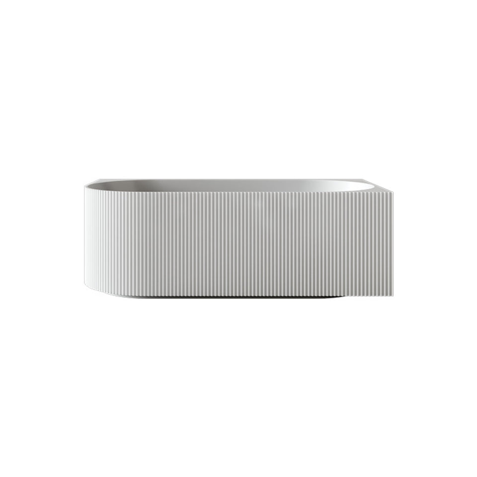Bao Fluted 1500mm Back to Corner Bath - Matte White