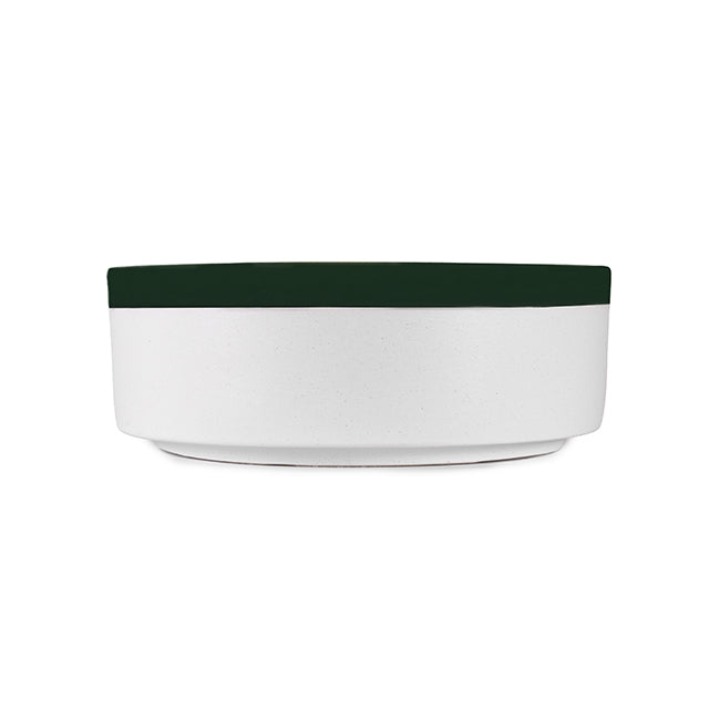 Bao Round 370mm Matte White Texture and Dark Green Above Counter Basin