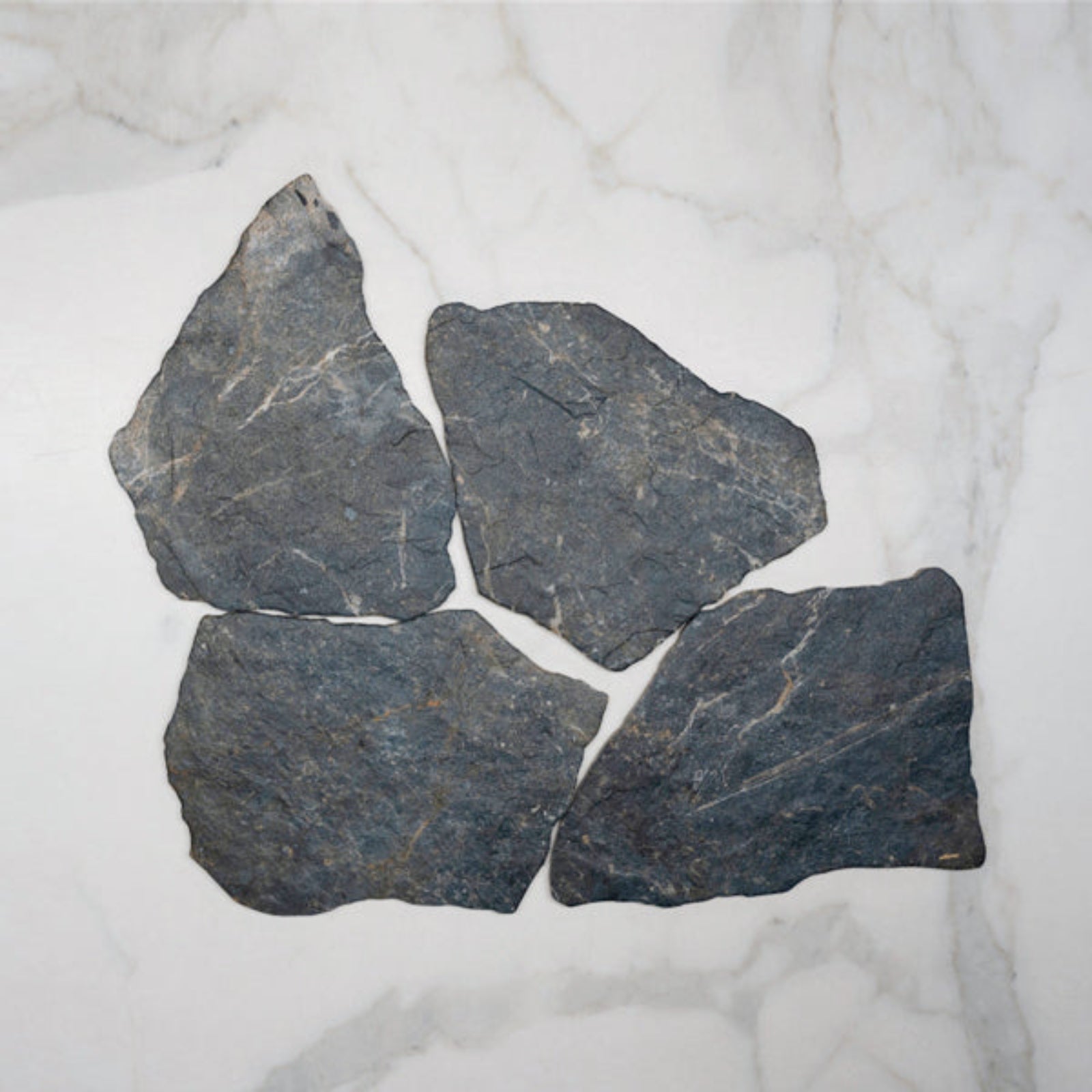 No Hand lack Aria Stone Tile Matte Crazy Pave Porcelain  - The Blue Space