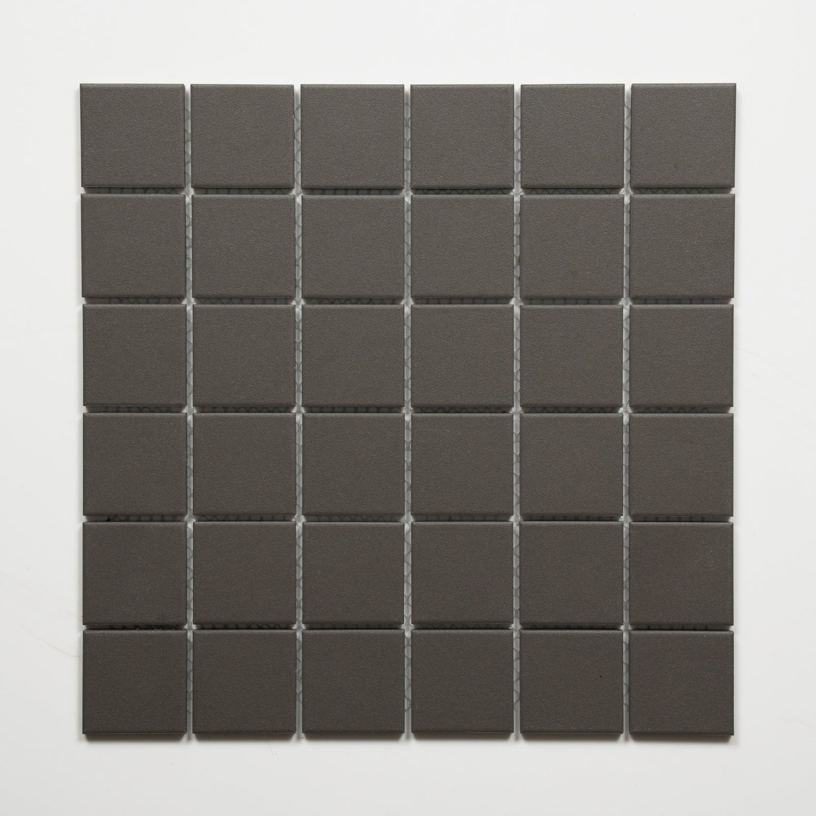 Single No Hand Briq Graphite Unglazed Porcelain Mosaic Tile 48×48mm MOSGRUNG48 - The Blue Space
