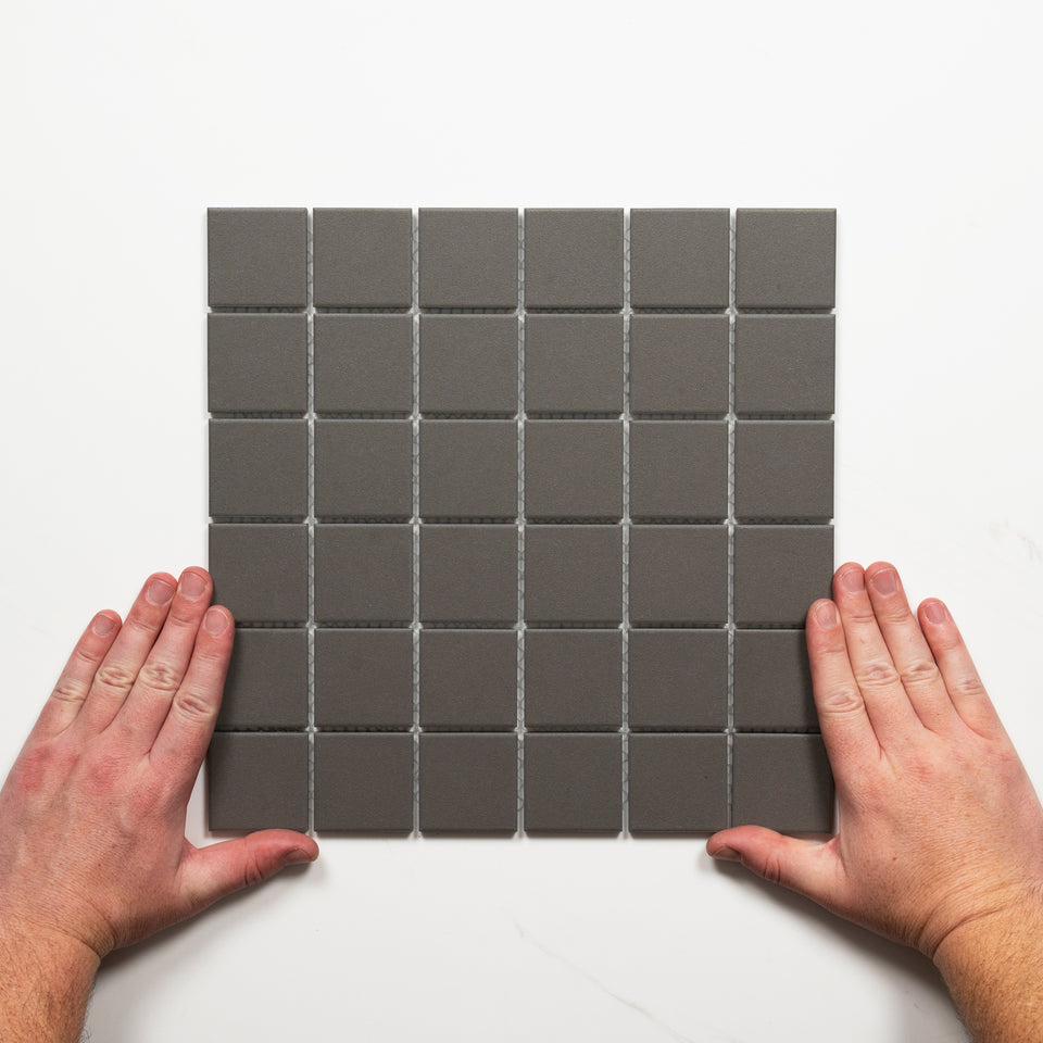 Briq Graphite Unglazed Porcelain Mosaic Tile 48×48mm