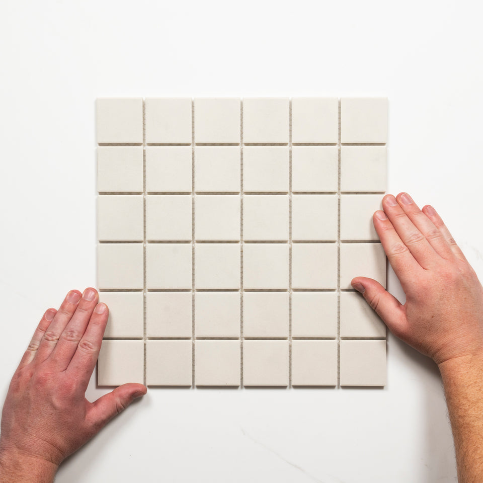 Briq Milk Unglazed Porcelain Mosaic Tile 48×48mm