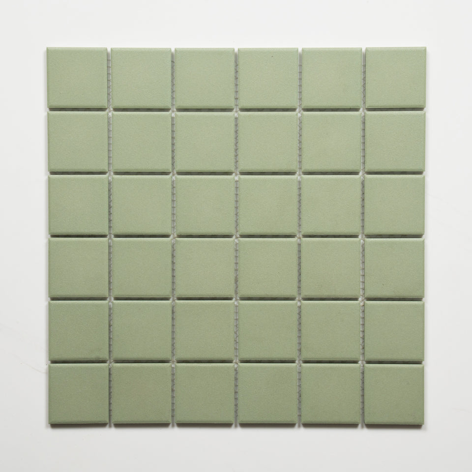 Briq Sage Unglazed Porcelain Mosaic Tile 48×48mm