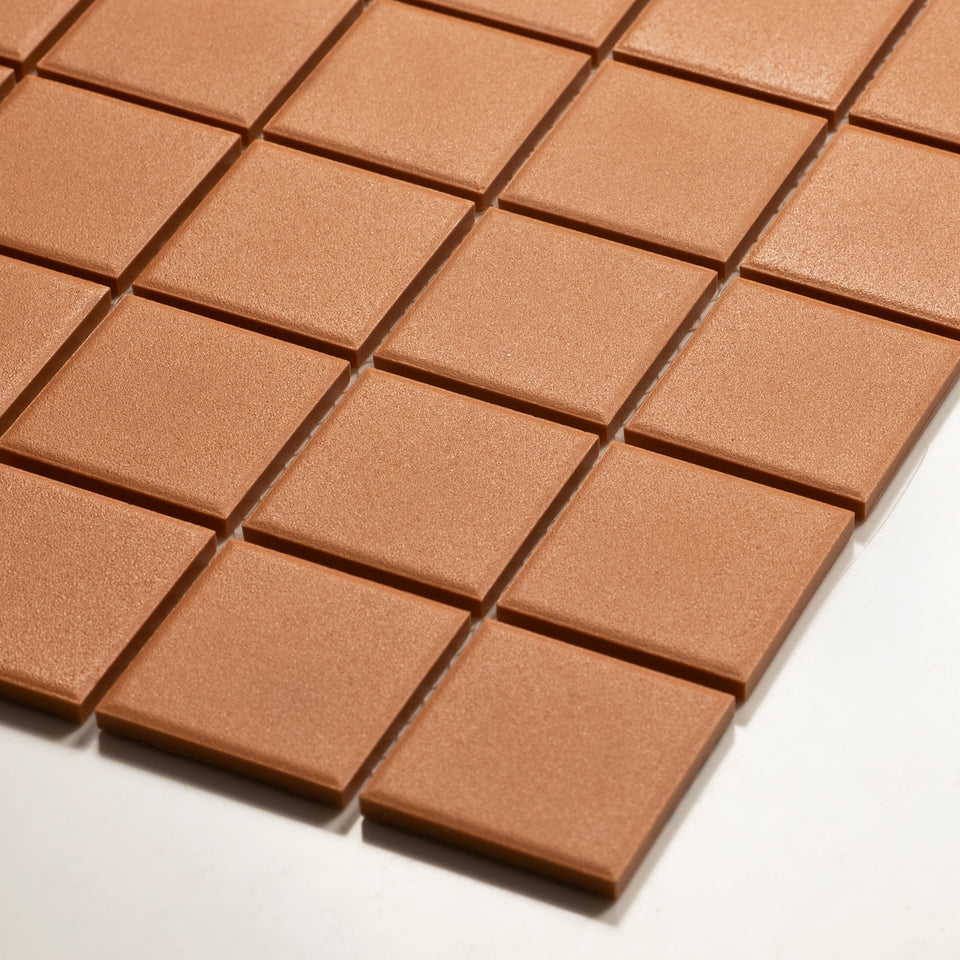 Briq Terracotta Unglazed Porcelain Mosaic Tile 48×48mm