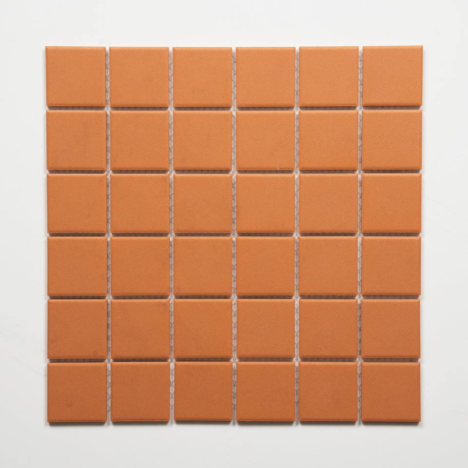 Briq Terracotta Unglazed Porcelain Mosaic Tile 48×48mm