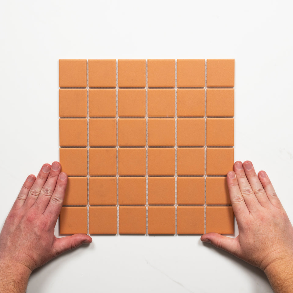 Briq Terracotta Unglazed Porcelain Mosaic Tile 48×48mm