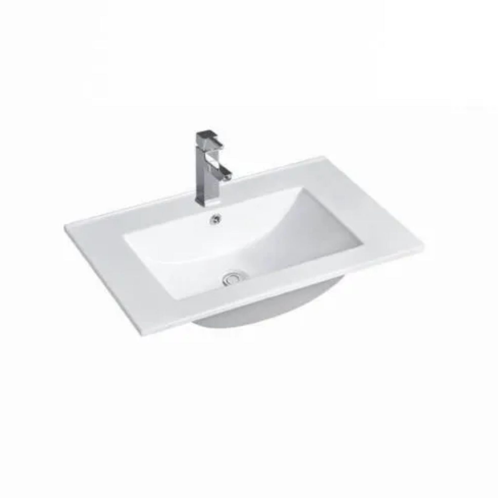 Single Bowl Byron Fluted Woodland Oak Wall Hung Vanity with Single Ceramic Top - The Blue Space