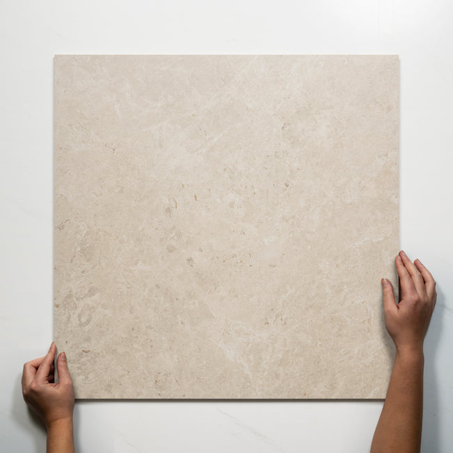 Single With Hand Cairnwell White Stone Look Porcelain Outdoor Tile P5 600×600mm WITHWHI5 - The Blue Space