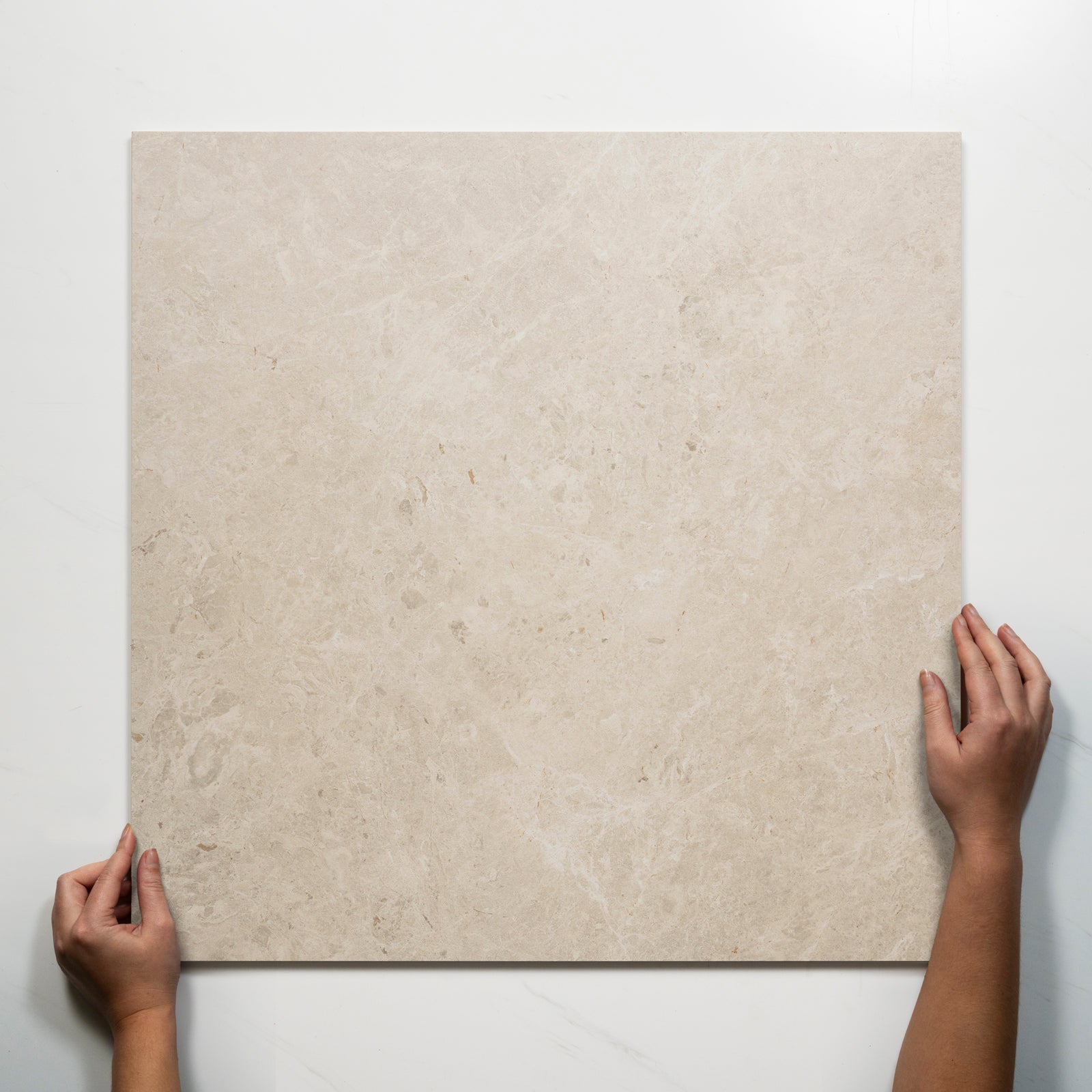Single With Hand Cairnwell White Stone Look Porcelain Tile P3 600×600mm WITHWHI4 - The Blue Space