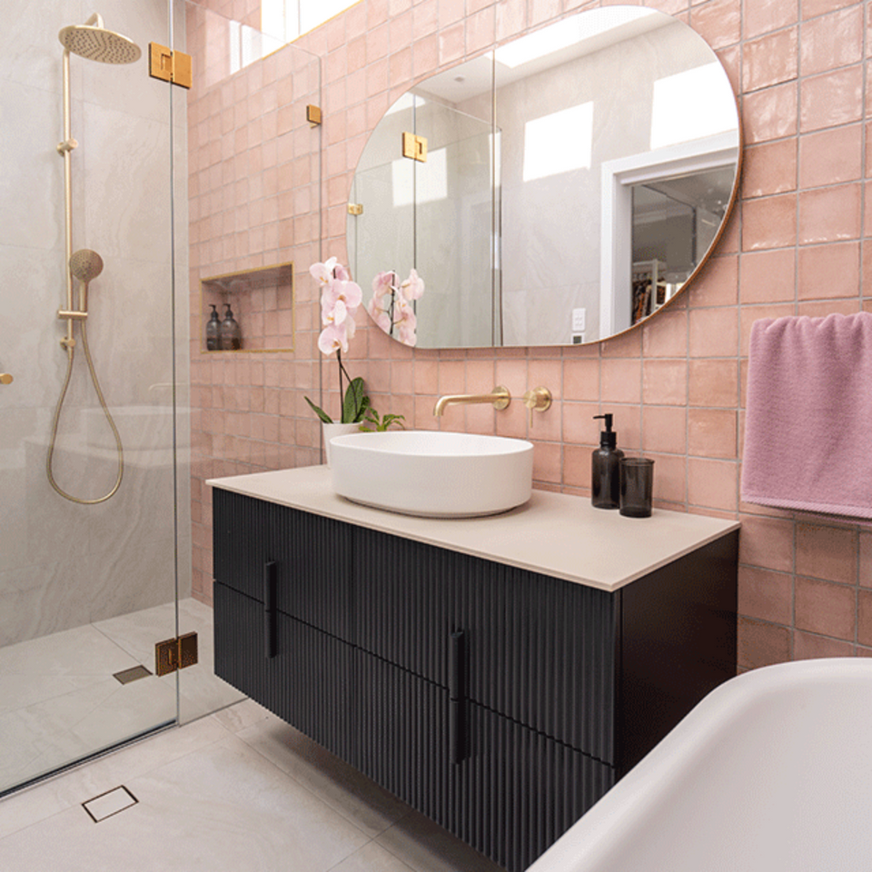 Pink Dianna Zellige Tile 100 x 100 x 9mm Spanish Ceramic