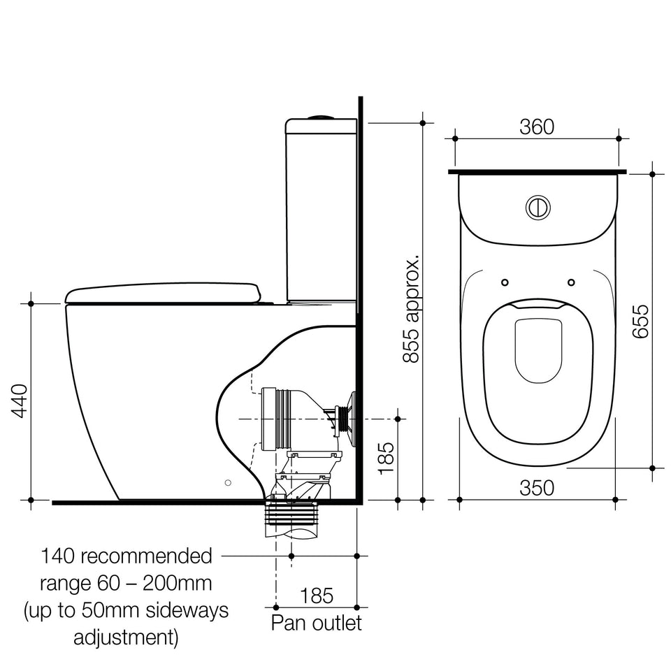 Caroma Contura II Cleanflush Wall Faced Close Coupled Suite - Matte White
